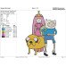 Adventure Time jake and finn and princess bubblegum Embroidery Design