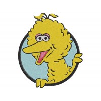 Big Bird Yellow Happy Smile Through a Circle and his Friends of Elmo Embroidery Design