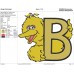 Big Bird Yellow and holds Letter B and his Friends of Elmo Embroidery Design