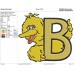 Big Bird Yellow and holds Letter B and his Friends of Elmo Embroidery Design