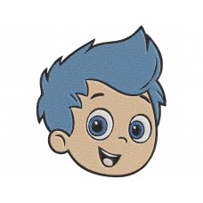 Bubble Guppies Gil Face Embroidery Design