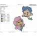 Bubble Guppies Molly and Gil flaying Embroidery Design