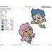 Bubble Guppies Molly and Gil flaying Embroidery Design