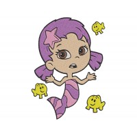 Bubble Guppies Oona with little fish Embroidery Design