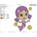 Bubble Guppies Oona with little fish Embroidery Design