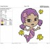 Bubble Guppies Oona with little fish Embroidery Design