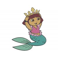 Dora and Friends Dora Mermaid Embroidery Design