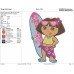 Dora and Friends Dora with Surfboard Embroidery Design