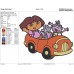 Dora and Tico the Squirrel and Boots in the car Embroidery Design