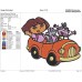 Dora and Tico the Squirrel and Boots in the car Embroidery Design