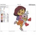 Dora the Explorer Dora and Boots hugging 2 Embroidery Design