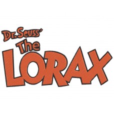 Dr Seuss The LORAX logo Embroidery design