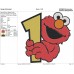Elmo Happy Smile Face and holds in his hands number 1 Embroidery Design