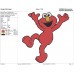 Elmo Raising his hands and raised his foot and Happy Smiley Embroidery Design