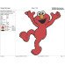 Elmo Raising his hands and raised his foot and Happy Smiley Embroidery Design