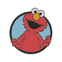 Elmo Through a Circle and Smiley Embroidery Design