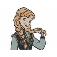 Frozen anna braids Embroidery Design