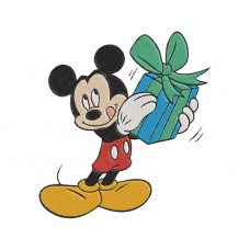 Mickey Mouse Shake the gift box Embroidery Design