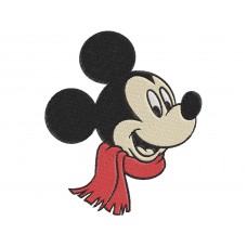 Mickey Mouse face and scarf Embroidery Design