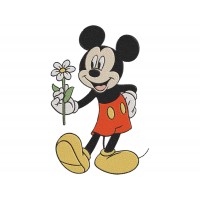 Mickey Mouse flower Embroidery Design