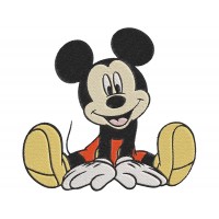Mickey Mouse sitting and smiley Embroidery Design