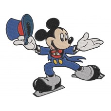Mickey Mouse skating Embroidery Design