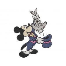 Mickey Mouse the magician with Rabbit Embroidery Design