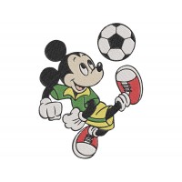 Mickey Mouse with Football soccer Embroidery Design