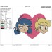 Miraculous Ladybug Angie Nasca and Adrien Agreste love Embroidery Design