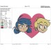 Miraculous Ladybug Angie Nasca and Adrien Agreste love Embroidery Design