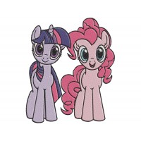 My Little Pony rarity and pinkie pie friends Embroidery Design