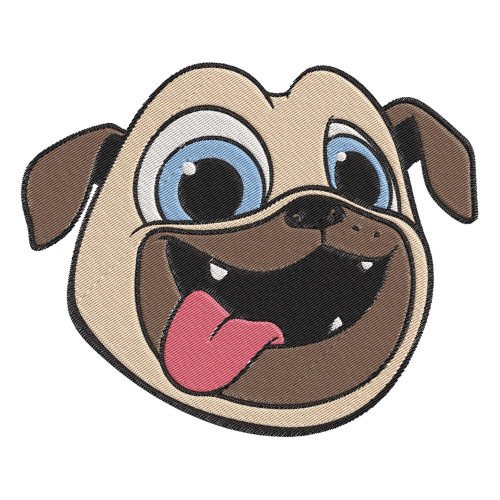 Puppy Dog Pals Rolly Face Happy Open Mouth Embroidery Design