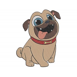 Puppy Dog Pals Rolly Happy Smiley Embroidery Design