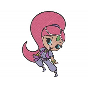 Shimmer and Shine happy and dancing embroidery design