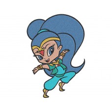 Shimmer and Shine smiley and dancing embroidery design