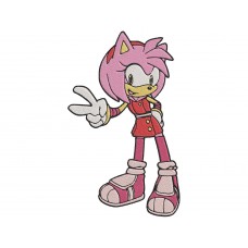 Sonic Amy Rose like two fingers Embroidery Design