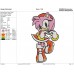 Sonic Amy Rose love heart by hands Embroidery Design