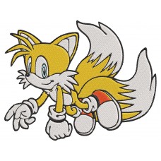 Sonic Tails fox flaying Embroidery Design