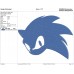 Sonic face logo Embroidery Design