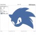 Sonic face logo Embroidery Design