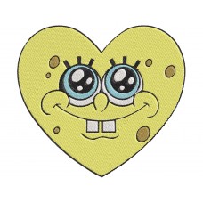 SpongeBob SquarePants SpongeBob face love heart Embroidery Design