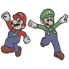 Super Mario Bros and luigi Embroidery Design