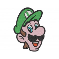 Super Mario Bros luigi Face Embroidery Design