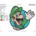 Super Mario Bros luigi waving his hand Through a Circle Embroidery Design