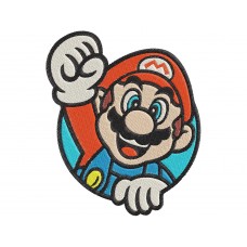 Super Mario Bros waving his hand Through a Circle 2 Embroidery Design