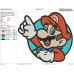 Super Mario Bros waving his hand Through a Circle Embroidery Design