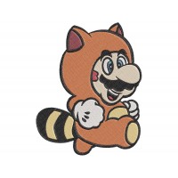 Super Mario Raccoon Mario Embroidery Design