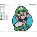 Super Mario luigi Through a Circle Embroidery Design