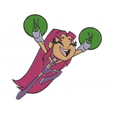 Teen Titans Go Starfire flaying Embroidery Design