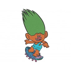 Trolls Aspen Heitz Characters with skateboard Embroidery Design